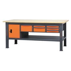 BETA C58BC-W2,1 6CA Banco da lavoro 2,1 m con piano in legno, 6 cassetti e modulo anta