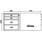 BETA C58CSH 4C Cassettiera altezza 479 mm con 4 cassetti, per banchi componibili C58BC