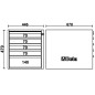 BETA C58CSH 5C Cassettiera altezza 479 mm con 5 cassetti, per banchi componibili C58BC