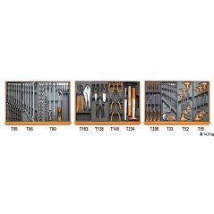 BETA 5904VG/2T Assortimento di 99 utensili per autoriparazione in termoformato rigido in ABS