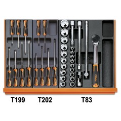 BETA 5904VG/3T Assortimento di 102 utensili per autoriparazione in termoformato rigido in ABS