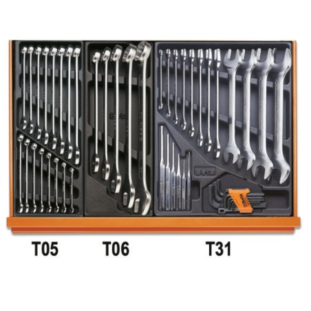 BETA 5908VG/2T Assortimento di 214 utensili per autoriparazione in termoformato rigido in ABS