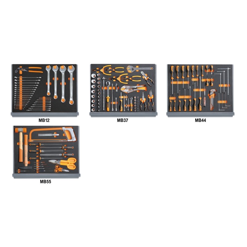 BETA 5935VI/2MB Assortimento di 133 utensili per manutenzioni industriali in vassoio morbido in EVA