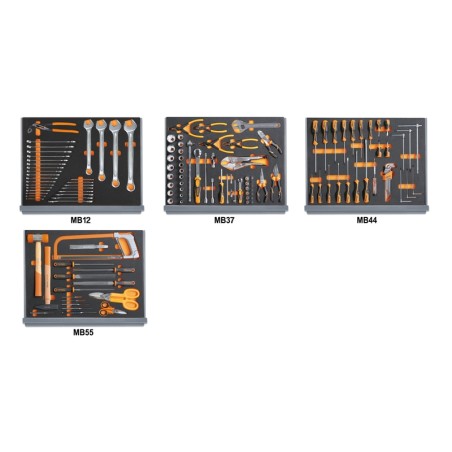 BETA 5935VI/2MB Assortimento di 133 utensili per manutenzioni industriali in vassoio morbido in EVA