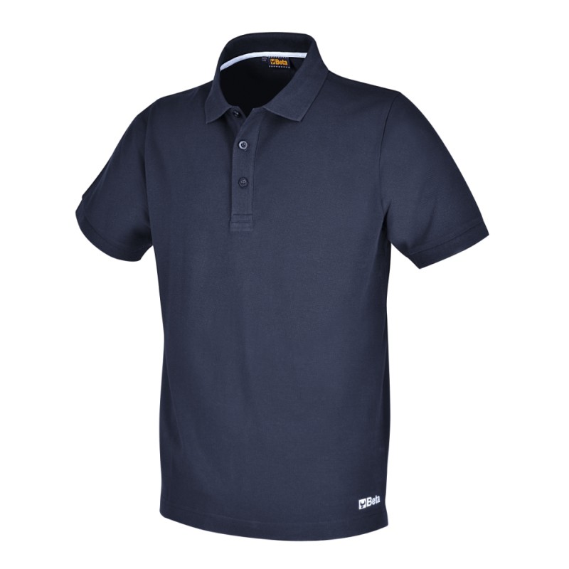 BETA 7552BL Polo work in cotone piquet 200g, con 3 bottoni, blu