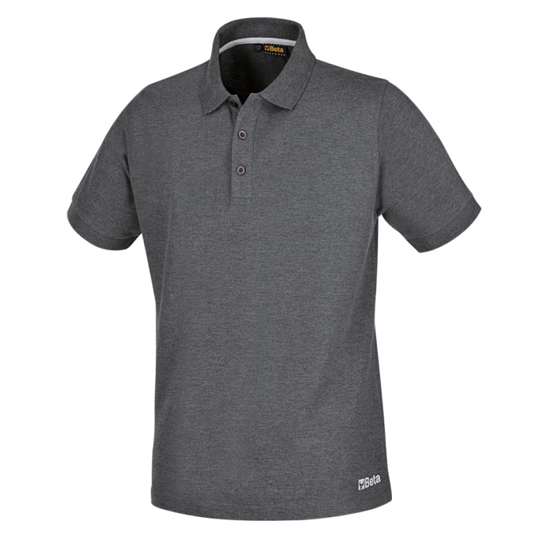 BETA 7552G Polo work in cotone piquet 200g, con 3 bottoni, grigio melange