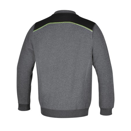 BETA 7642G Felpa girocollo con inserti neri sulle spalle e dettaglio verde fluo