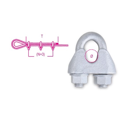 ROBUR 8016UGK Morsetti in ghisa malleabile corpo ZINCATO A CALDO cavallotto e dadi GEOMET-GEOKOTE