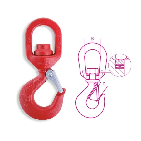 ROBUR 8065SC Ganci per sollevamento girevoli sotto carico, con cuscinetto acciaio al carbonio grado 4