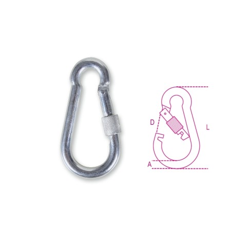 ROBUR 8074G Moschettoni con ghiera zincati