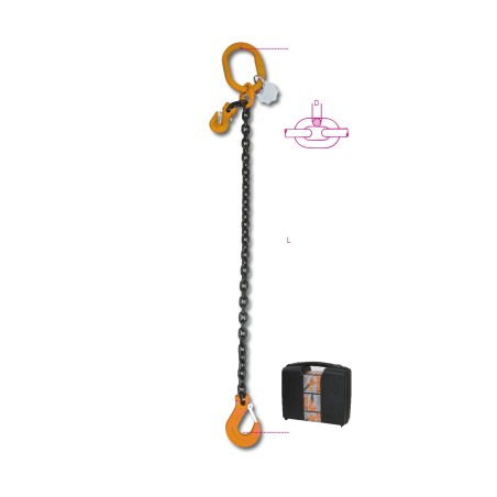 ROBUR 8096 Pendente per sollevamento con ganci accorciatori catena ad 1 braccio, grado 8