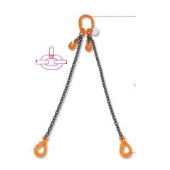 ROBUR 8097SL Pendente per sollevamento con ganci Self-Locking e accorciatori catena a 2 bracci, grado 8