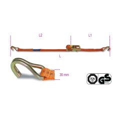 ROBUR 8181 Sistemi di ancoraggio a cricchetto LC 1000kg nastro in poliestere ad alta tenacità (PES) ganci a uncino