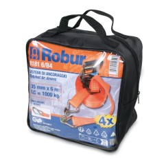 ROBUR 8181 6/B4 Borse set 4 cricchetti 8181 6m nastro in poliestere ad alta tenacità gancio uncino