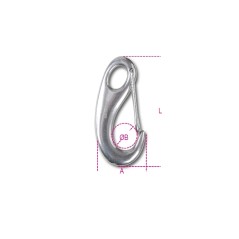 ROBUR 8250 Moschettoni a gancio con sicura inox AISI 316