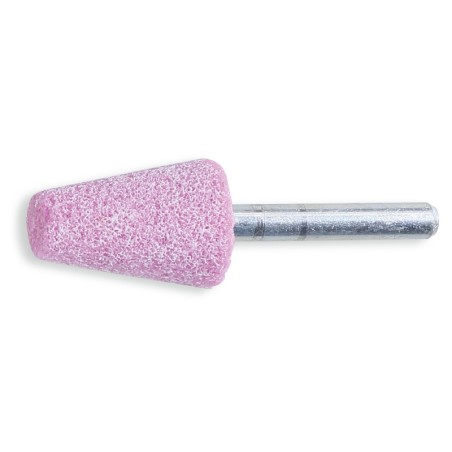 BETA 11107 Mole abrasive con gambo, granuli abrasivi di corindone rosa con legante ceramico, forma trapezoidale