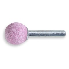 BETA 11131 Mole abrasive con gambo, granuli abrasivi di corindone rosa con legante ceramico, forma sferica