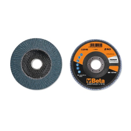 BETA 11204A-11204B Dischi lamellari con tela abrasiva allo zirconio, supporto in fibra di vetro e lamella singola