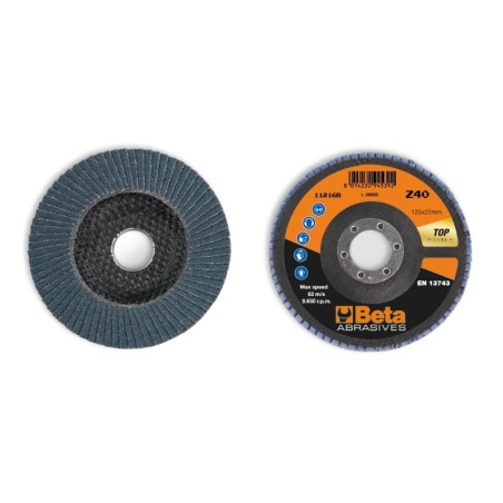 BETA 11216A-11216B Dischi lamellari con tela abrasiva allo zirconio, supporto in fibra di vetro e lamella singola