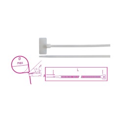 BM 1748-BT3 Fascette in nylon con targhetta esterna 20x9mm, colore naturale