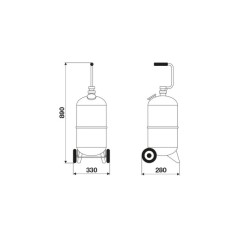 33024 Distributore olio pneumatico carrellato - 24 litri