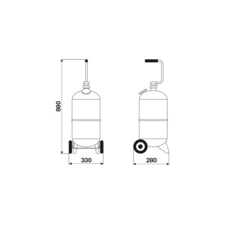 33024 Distributore olio pneumatico carrellato - 24 litri
