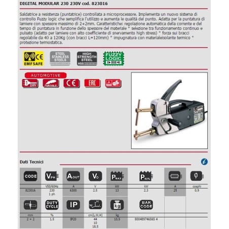 PUNTATRICE DIGITAL MODULAR 230  230V TELWIN 823016