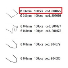 CONFEZIONE 100 GRAFFETTE D. 0,6mm - cod. 804075 TELWIN