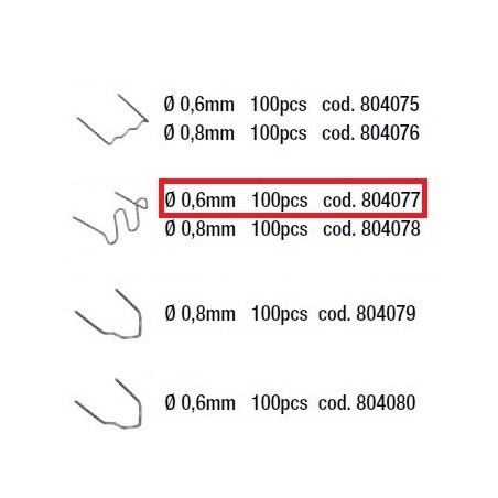 CONFEZIONE 100 GRAFFETTE D. 0,6mm - cod. 804077 TELWIN