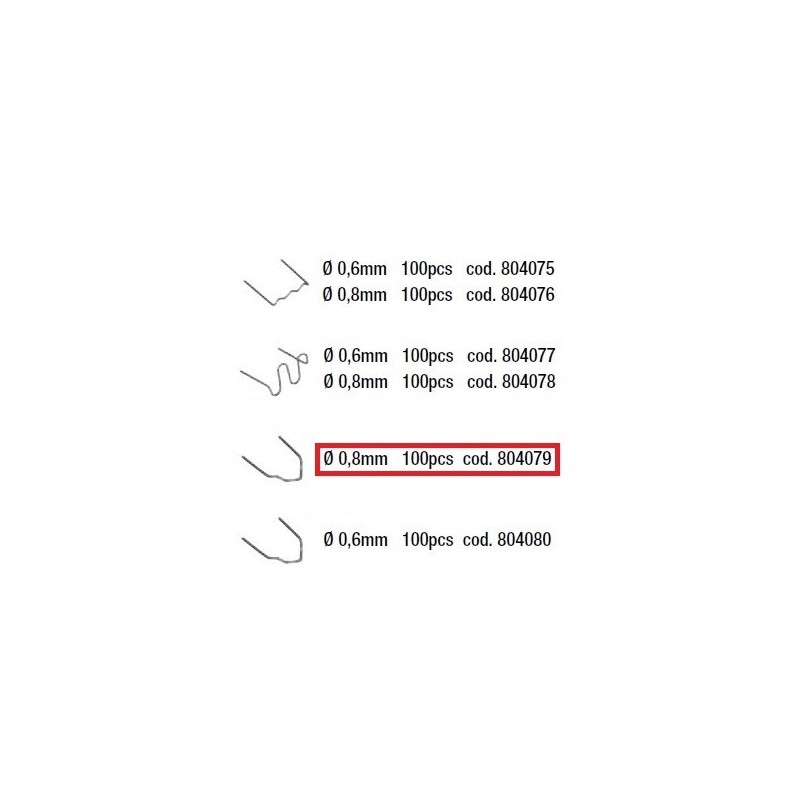 CONFEZIONE 100 GRAFFETTE D. 0,8mm - cod. 804079 TELWIN