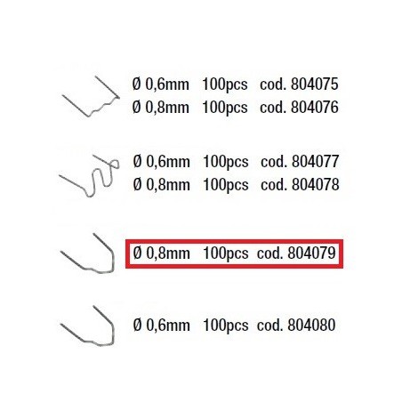 CONFEZIONE 100 GRAFFETTE D. 0,8mm - cod. 804079 TELWIN