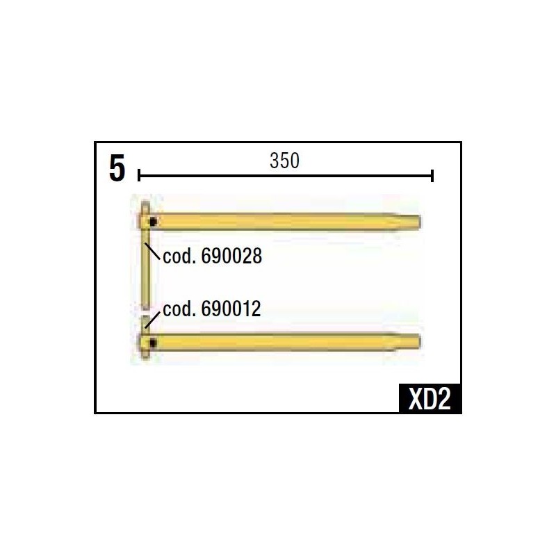 XD2 BRACCI DIRITTI L 350 + ELETTRODI - cod. 803017 TELWIN