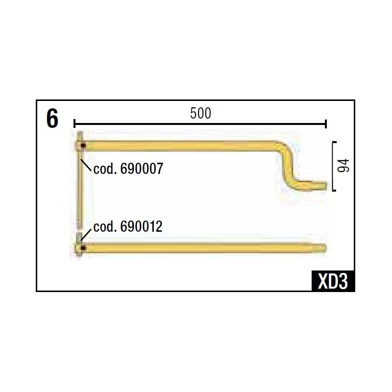 XD3 BRACCI SAGOMATI L 500 + ELETTRODI cod. 803024 TELWIN
