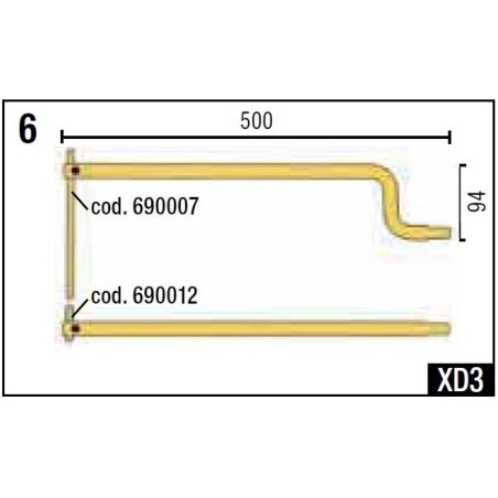 XD3 BRACCI SAGOMATI L 500 + ELETTRODI cod. 803024 TELWIN