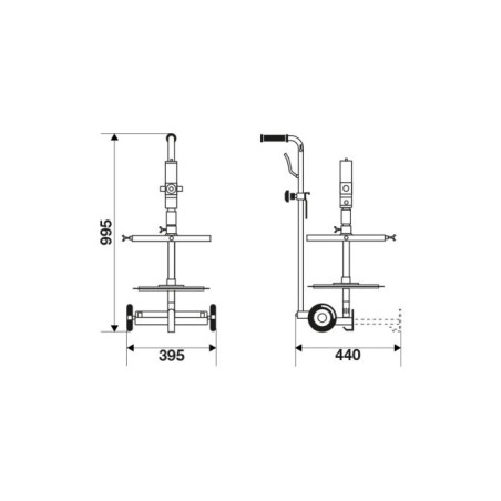 64033 Kit di ingrassaggio carrellato per fusti