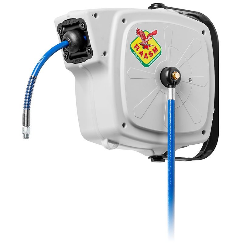 92808.102 Avvolgitubo orientabile per aria-acqua 20 bar con tubo 14m ø8x12mm