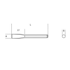 34 Scalpelli piatti tipo normale cromati