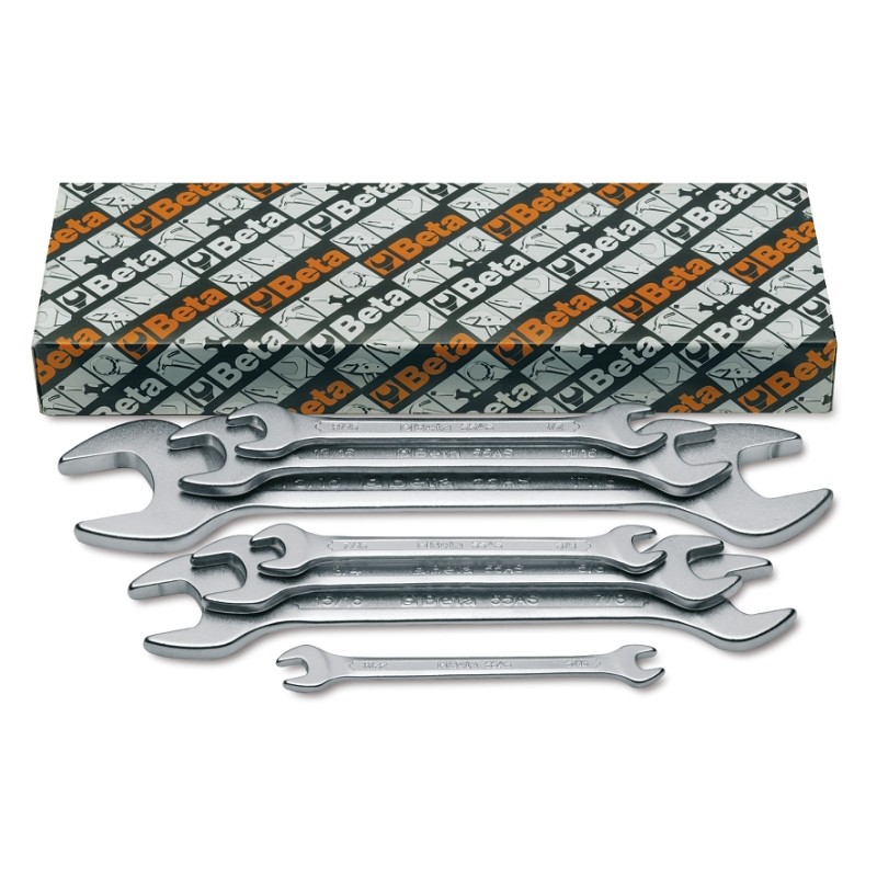 BETA 55AS/8 Serie di 8 chiavi a forchetta doppie, misure in pollici