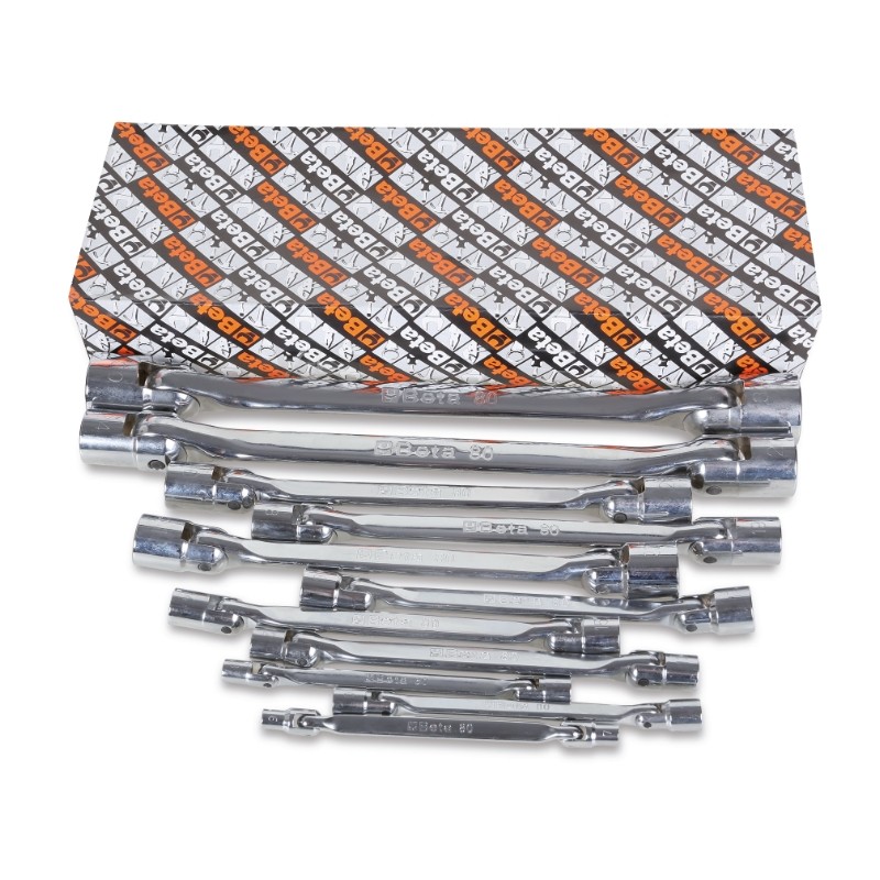 BETA 80/S11 Serie di 11 chiavi a bussola poligonale snodate doppie (art. 80)