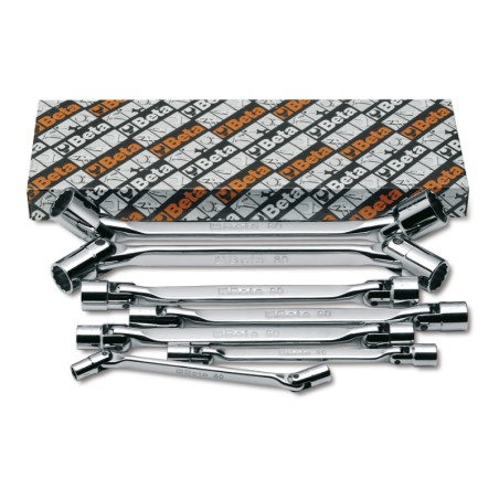 BETA 80/S11 Serie di 11 chiavi a bussola poligonale snodate doppie (art. 80)