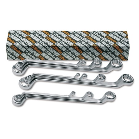 BETA 90AS/10 Serie di 10 chiavi poligonali doppie curve (art. 90AS), misure in pollici