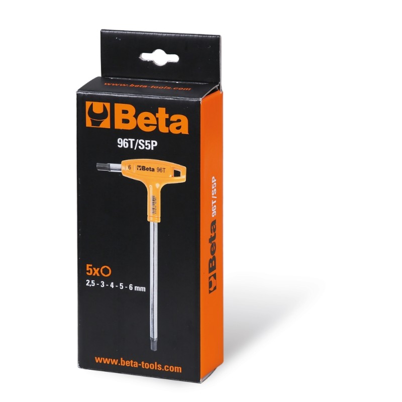 BETA 96T/S5P Serie di 5 chiavi maschio esagonale piegate con impugnatura