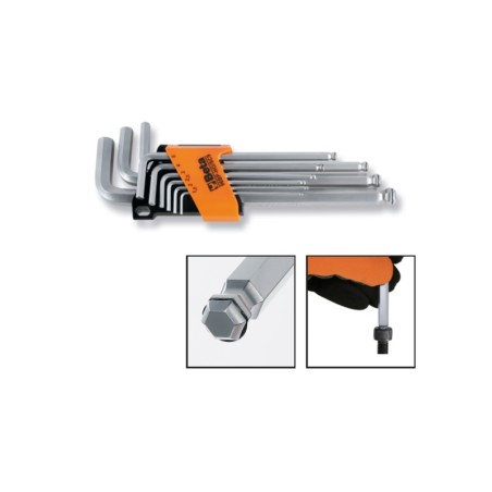 BETA 96BP-HO/SC9 Serie di 9 chiavi maschio esagonale piegate con sistema di trattenimento vite