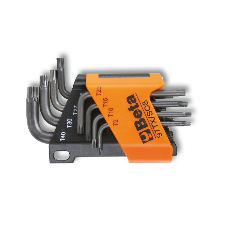 BETA 97TX/SC8 Serie di 8 chiavi maschio piegate per viti con impronta Torx® (art. 97TX) con supporto