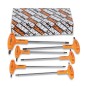 BETA 97TTX/S6 Serie di chiavi maschio piegate con impugnatura per viti con impronta Torx® cromate
