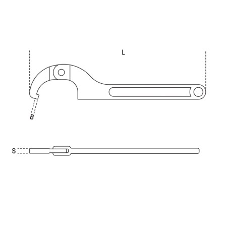 BETA 99SQ Chiavi a settore articolate con nasello quadro per ghiere cromate