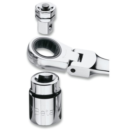 BETA 123/K4 Kit di 4 adattatori per chiavi a cricchetto: 1 adattatore per bits 3 adattatori a sgancio rapido