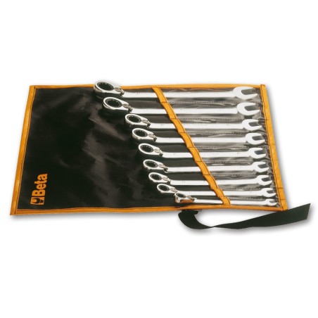 BETA 142/B9 Serie di 9 chiavi combinate a cricchetto reversibile (art. 142) in busta