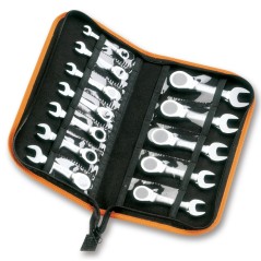 BETA 142C/A12 Serie di 12 chiavi combinate corte diritte a cricchetto (art. 142C) in astuccio