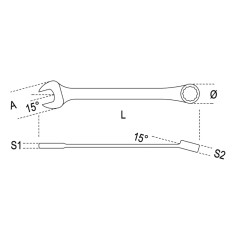 BETA 142HS Chiavi combinate a forchetta e poligonale piegata a cricchetto reversibile cromate H-SAFE